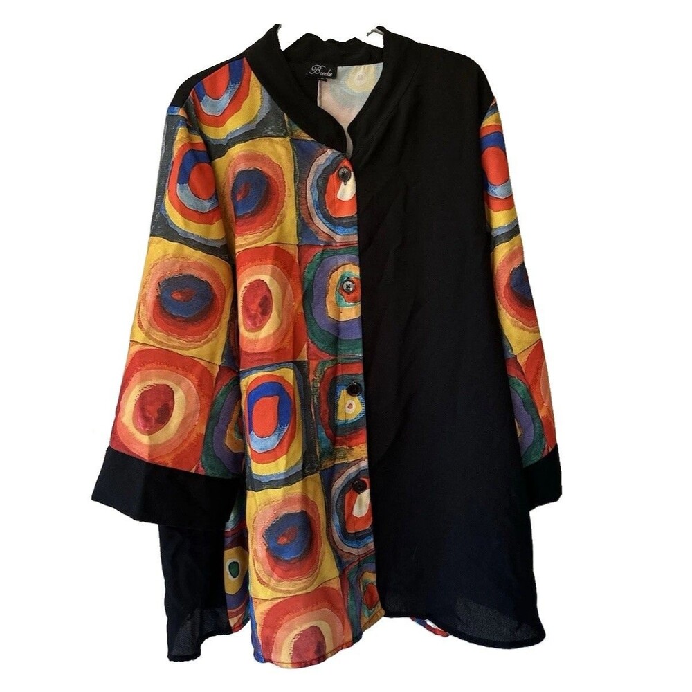 Breeke Kandinsky Color Study Swing Top vibrant color geometric pattern black XXL